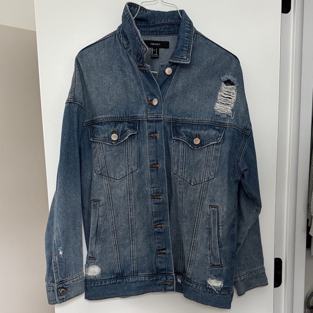 Forever 21 denim jean jacket oversized